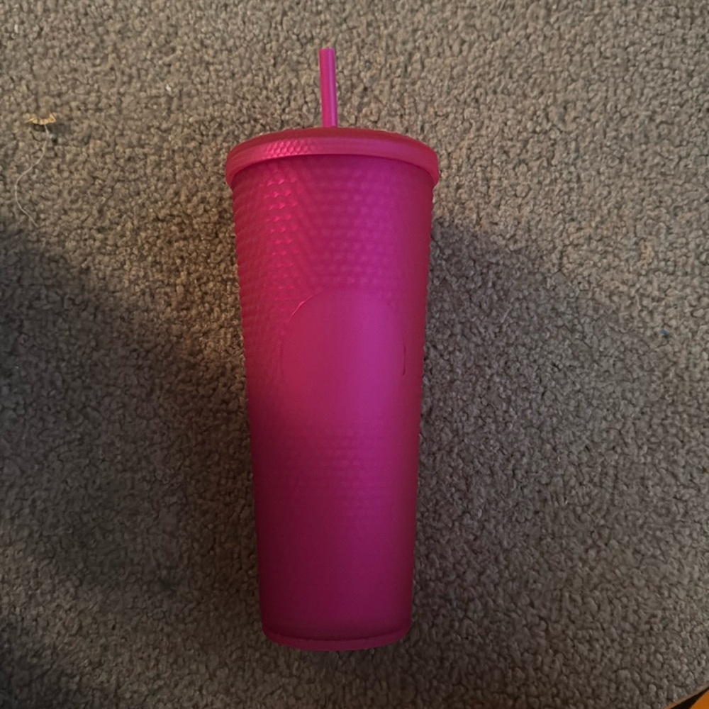 Starbucks studded neon pink matte tumbler cup